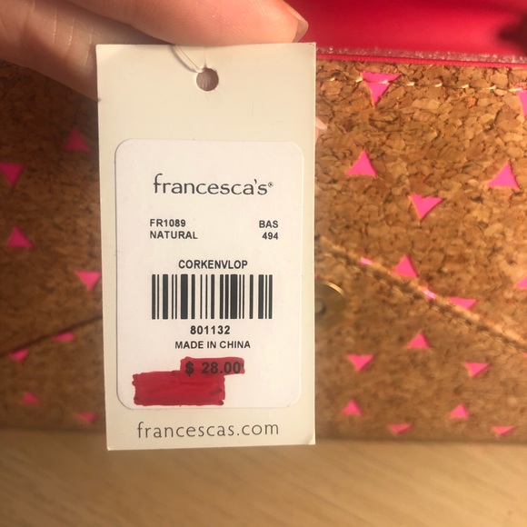 Francesca’s Trixi Cork Pink Envelope Wallet - Picture 16 of 16